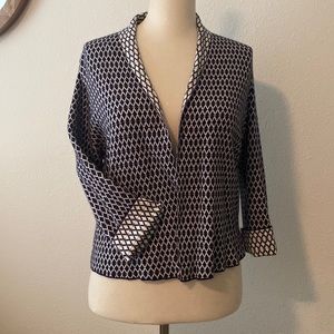 Knitted Cardigan Doubleface Indigo/white